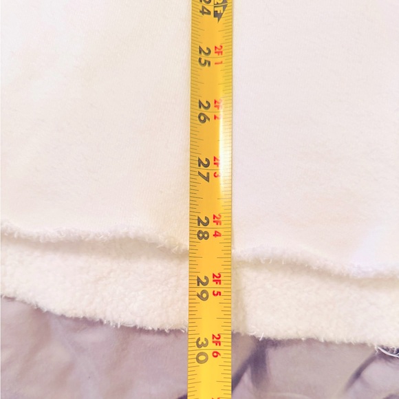 MADHAPPY Solid White Oversized Crewneck Sweatshirt w Raw Hem 100% COTTON Unisex - Picture 13 of 15